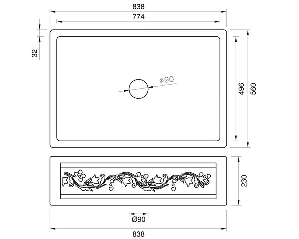 Copper Country Butler Sink 838 mm - Christmas Special!