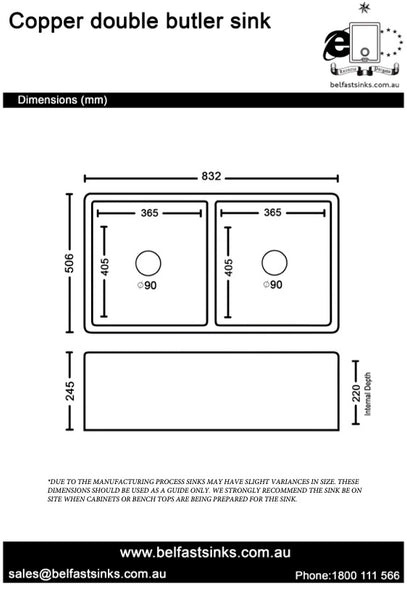 Copper Double Butler Sink - Cyber Special !