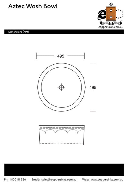 Copper Aztec Wash Bowl