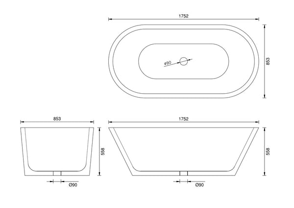 Copper Freestanding Oval Bath