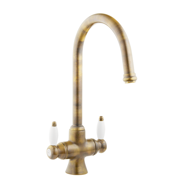 Victorain Kitchen Tap - Porcelain Levers